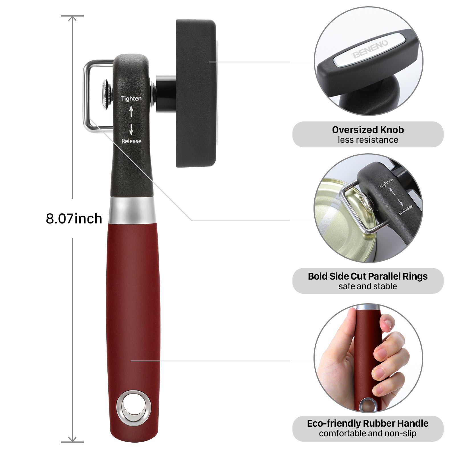 Beneno Side Cut Can Opener Red