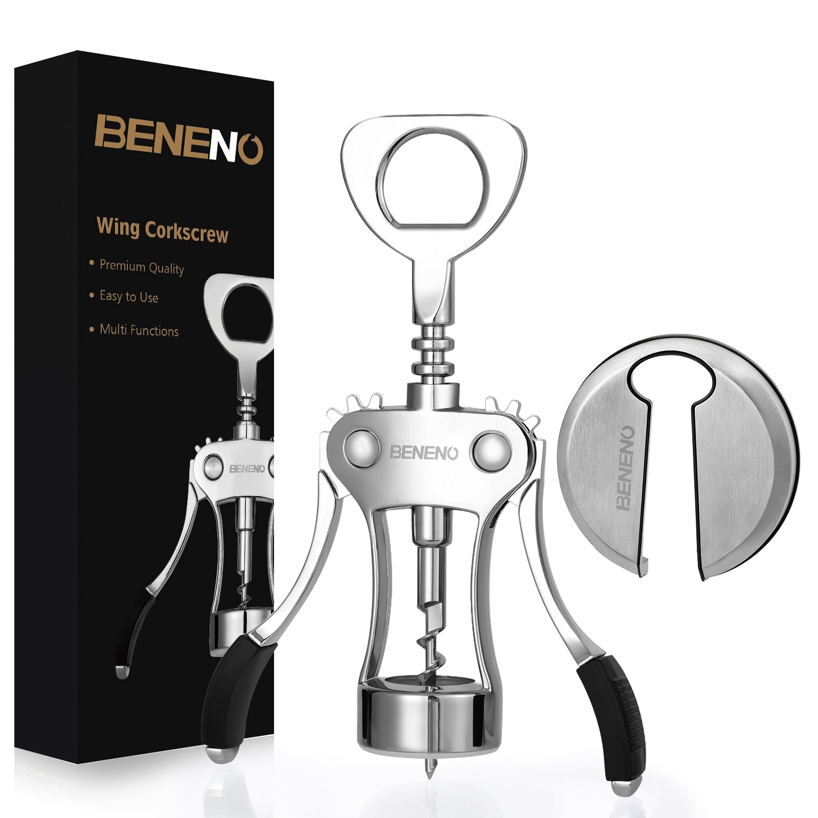 Wine Opener with Stainless Steel Wine Foil Cutter - BENENO